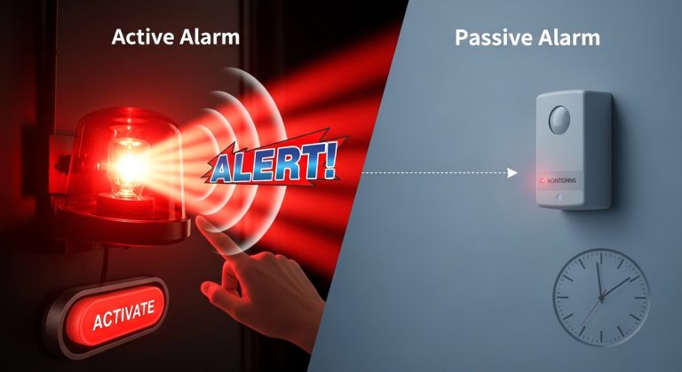 active alarm vs passive alarm