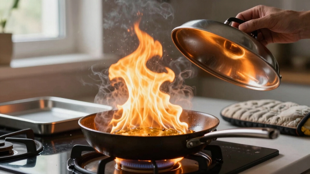 smother grease fire don t water