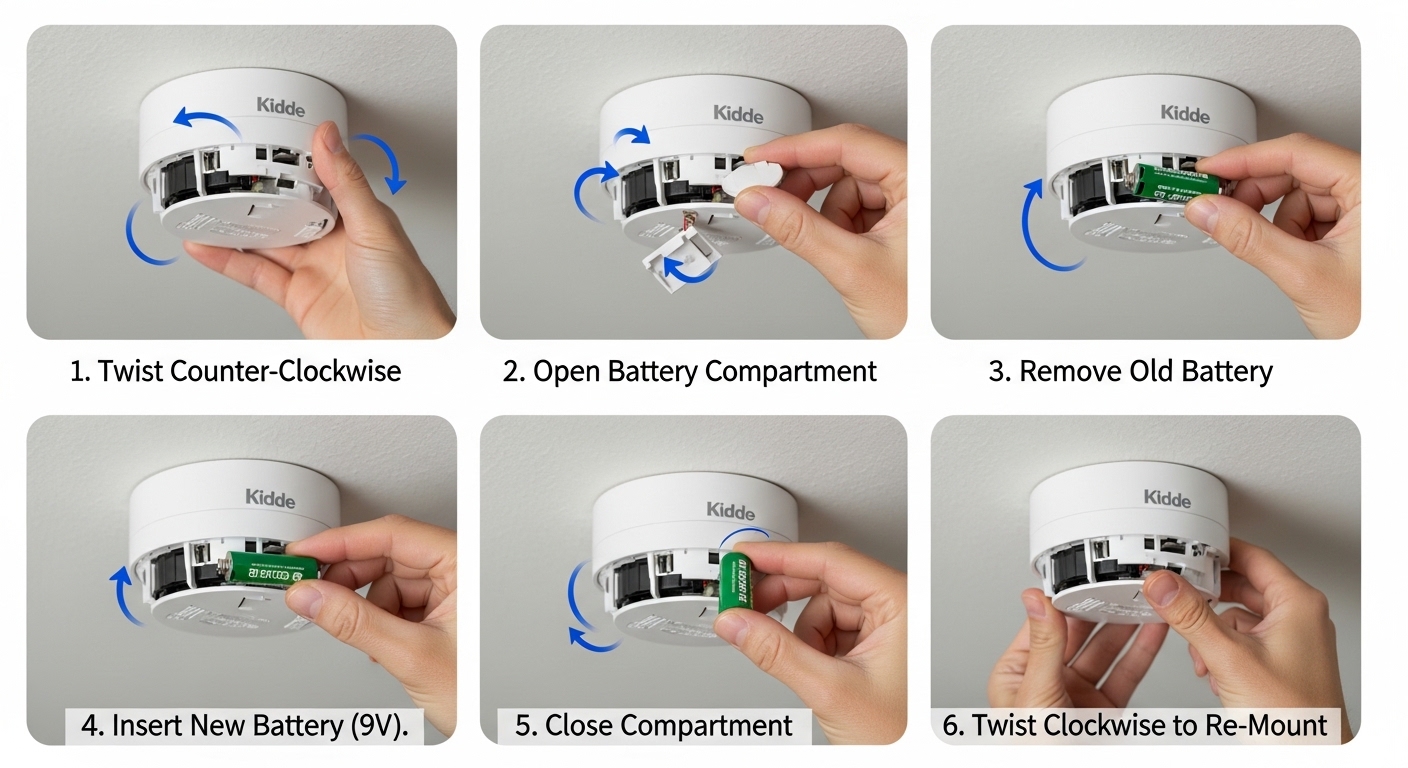 How to Change a Battery in a Kidde Smoke Alarm Stay Protected
