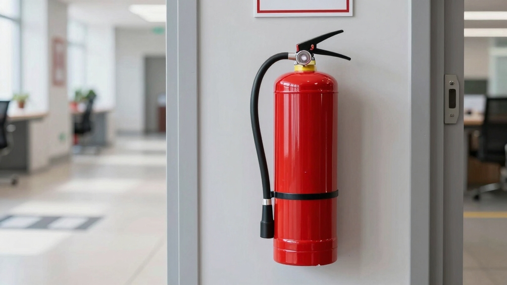 accessible extinguishers along exits