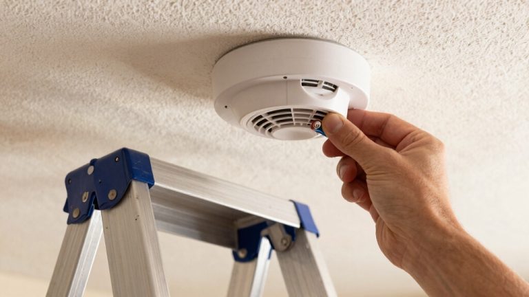 replace battery in high ceiling detector