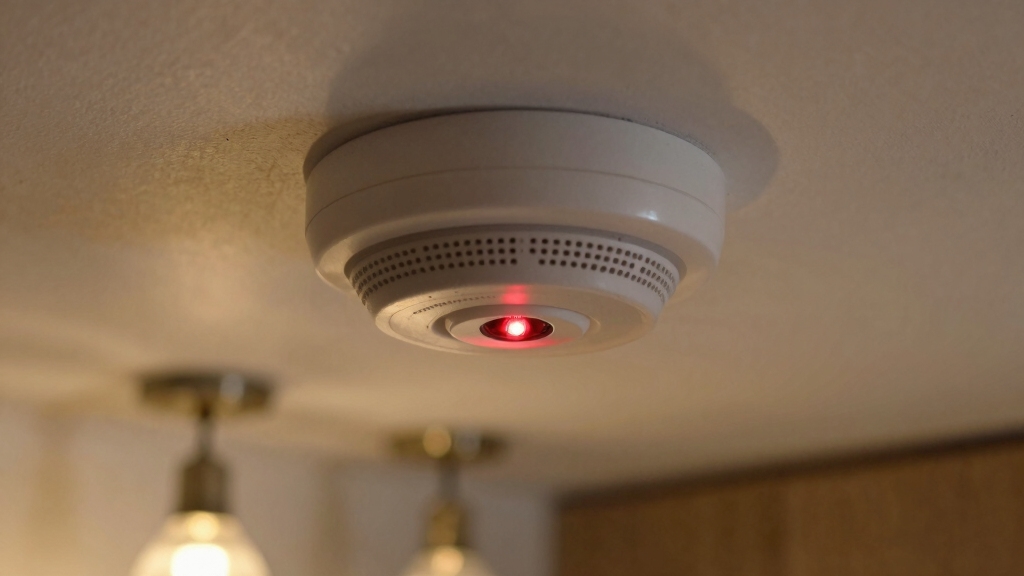 smoke detector flashing red