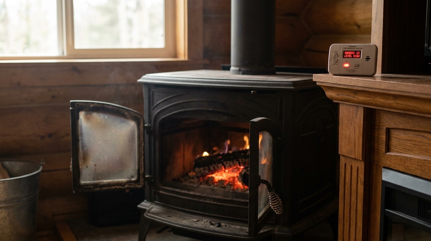can you get carbon monoxide poisoning from wood burning stove