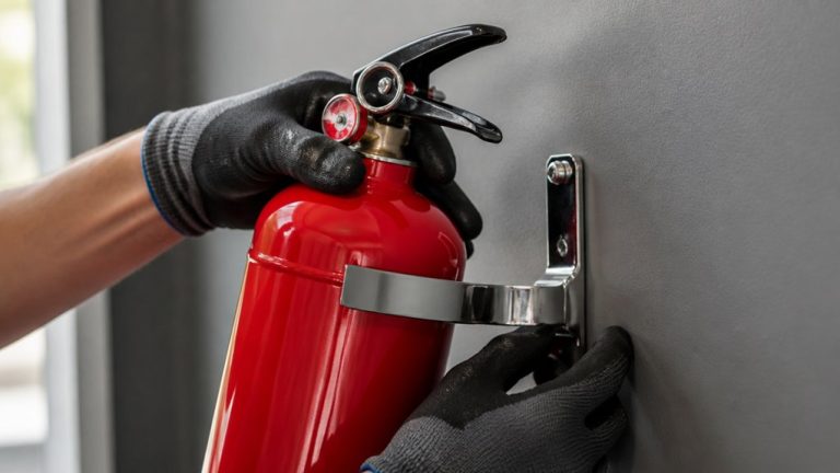 mount fire extinguisher securely
