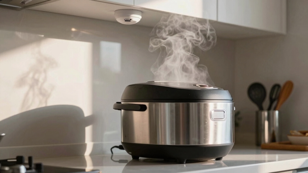 steam from rice cookers rarely triggers detectors