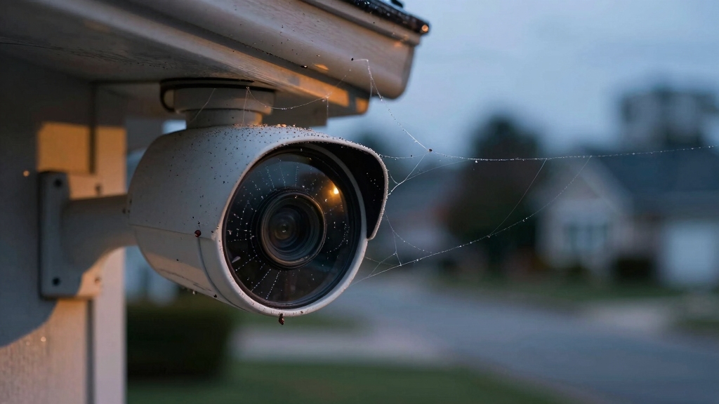 spider webs obstruct camera vision