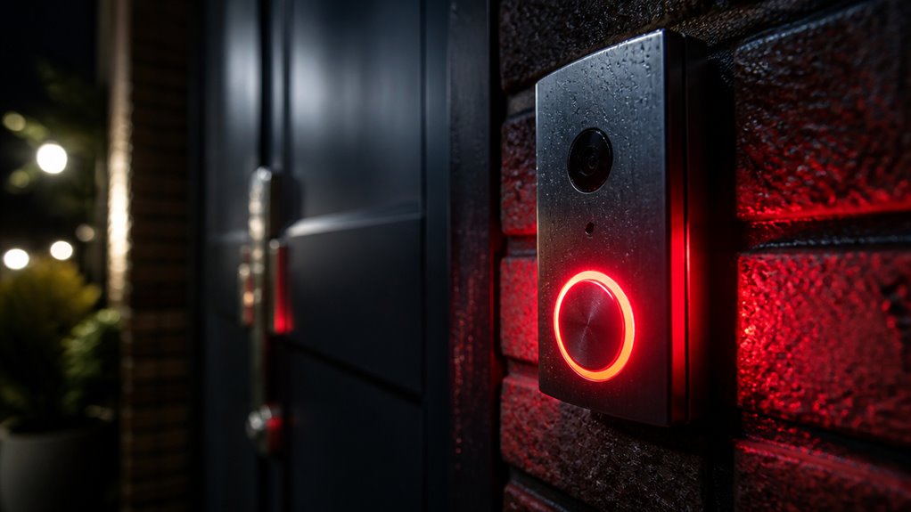 alarm com doorbell flashing red
