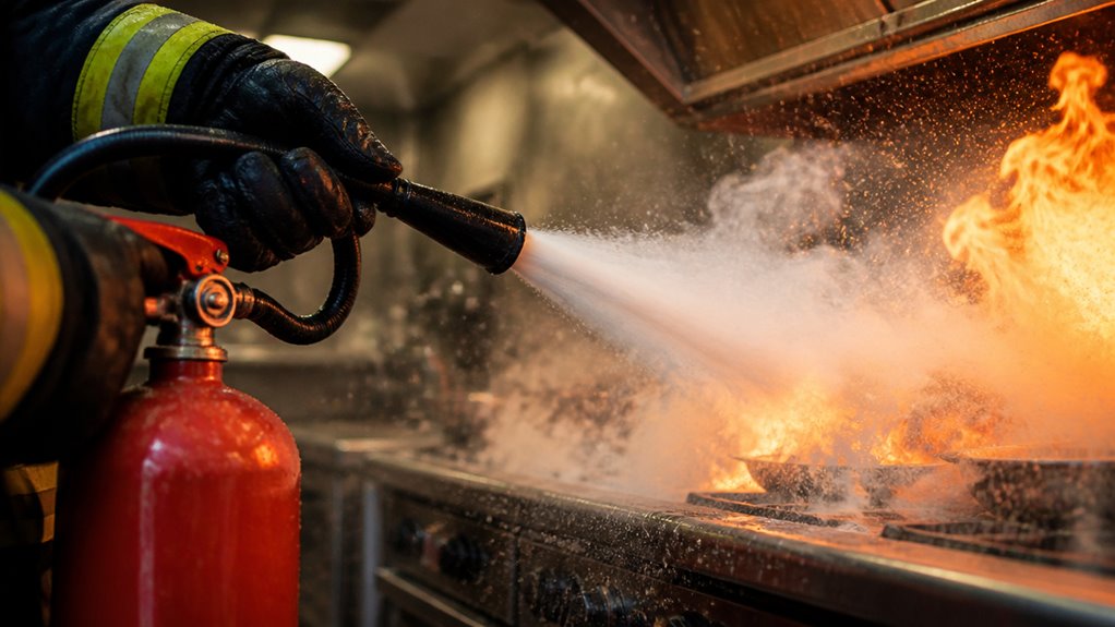 by cooling the burning material