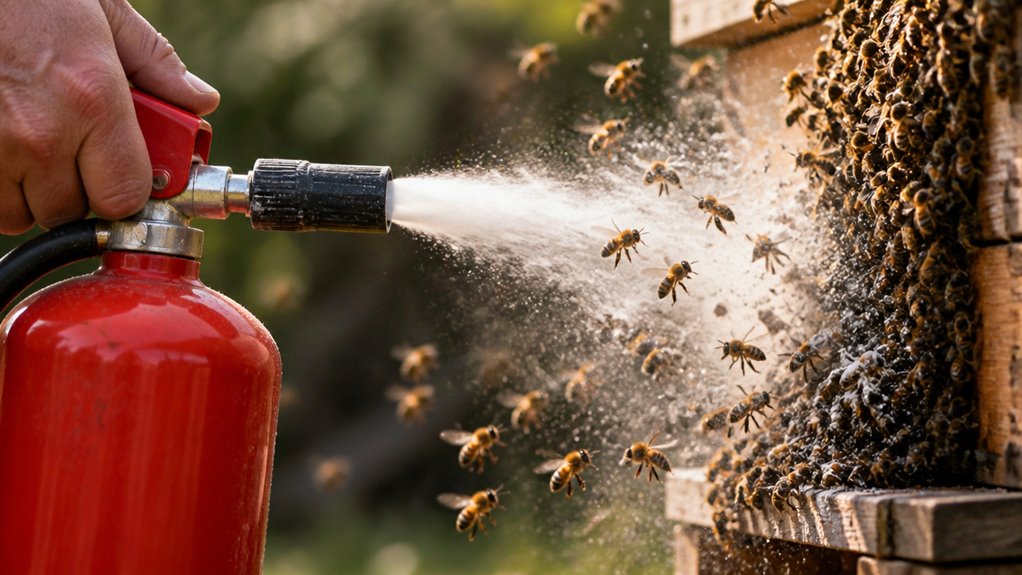 fire extinguisher kills bees