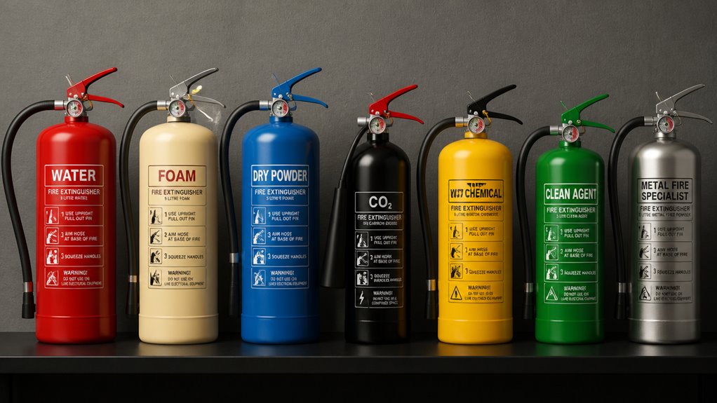 types of fire extinguishers