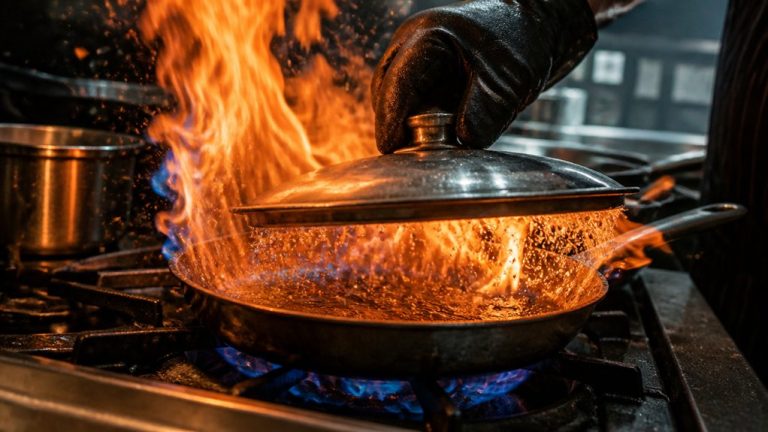 smother fuel fed flames